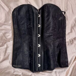NWOT Adore Me Black Floral Lace Back Strapless  Corset Top Size XS